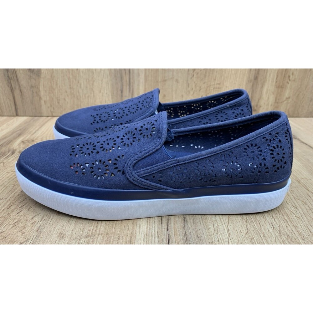Sperry Slip On Shoes Womens 9 M  Navy Perforated Memory Foam Casual Flats - Picture 3 of 12